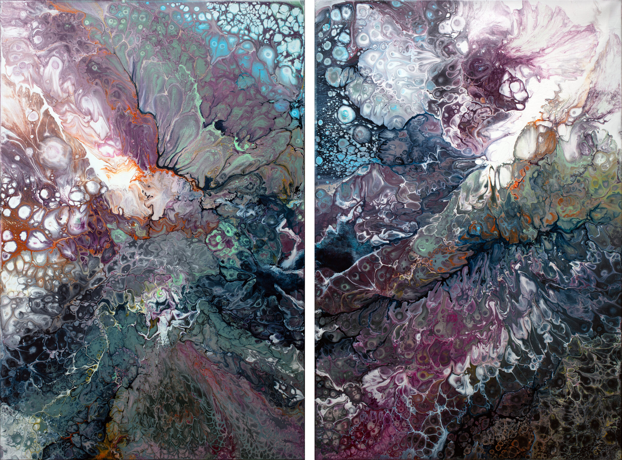Ripples / Virpesiai diptych Modern Art Artist: Lilija Kavaliauskienė